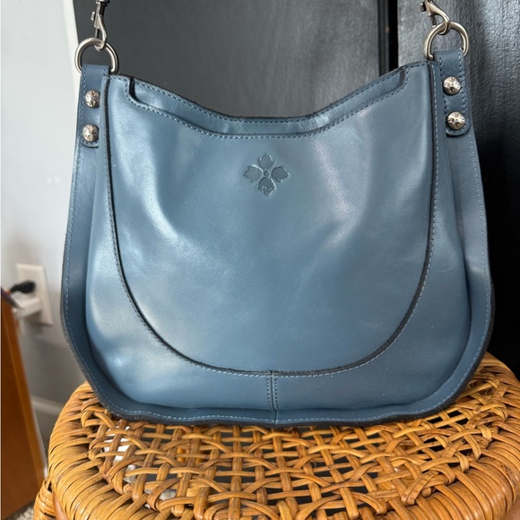 Patricia Nash Slate Blue Leather Shoulder Bag - Picture 2 of 11